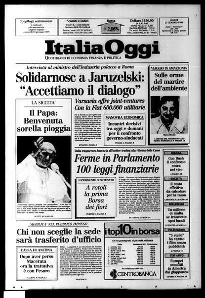 Italia oggi : quotidiano di economia finanza e politica